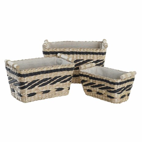 Mandenset DKD Home Decor Polyester Koloniaal Vezel (38 x 26 x 24 cm) 3
