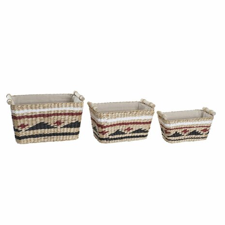 Mandenset DKD Home Decor Polyester Koloniaal Vezel (39 x 27 x 24 cm) 1