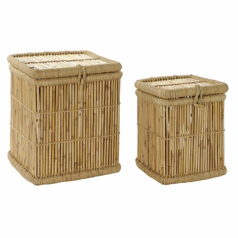 Mandenset DKD Home Decor Natuurlijk Touw Bamboe (46 x 46 x 55 cm) 1