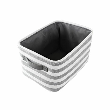 Mandenset DKD Home Decor Grijs Strepen Katoen (42 x 32 x 25 cm) (3 Onderdelen) 3