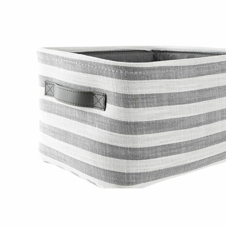 Mandenset DKD Home Decor Grijs Strepen Katoen (42 x 32 x 25 cm) (3 Onderdelen) 4
