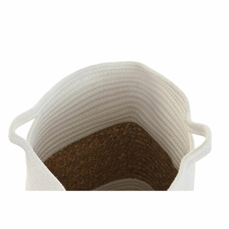 Decoratieve Mand DKD Home Decor Wit Natuurlijke Vezel 36 x 36 x 52 cm 2