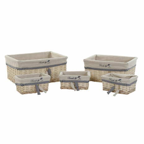 Mandenset DKD Home Decor 48 x 38 x 13 cm Polyester Spiralen (5 Stuks) 1