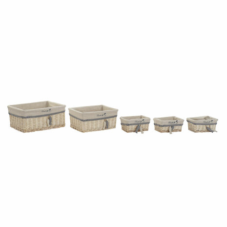 Mandenset DKD Home Decor 48 x 38 x 13 cm Polyester Spiralen (5 Stuks) 4