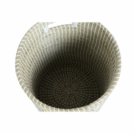 Mandenset DKD Home Decor Blauw Wit Natuurlijk Zeegras 44 x 44 x 51 cm 3