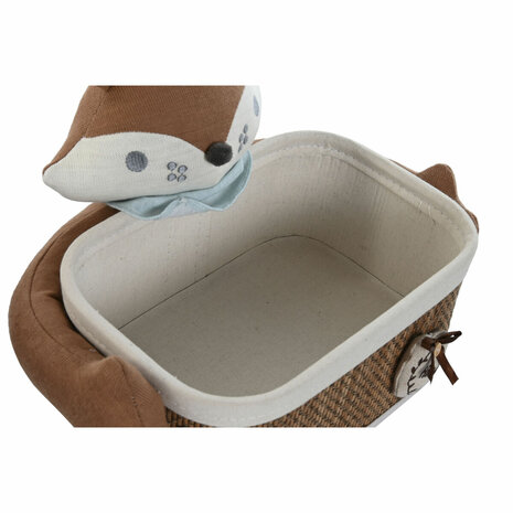 Mandenset Home ESPRIT Blauw Bruin 43 x 33 x 32,5 cm (2 Onderdelen) 3