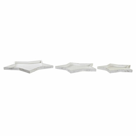 Tafeldecoratie DKD Home Decor 57 x 54 x 3 cm Wit Shabby Chic Decapé (3 Onderdelen) 3