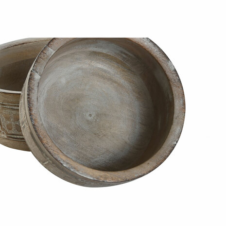 Tafeldecoratie DKD Home Decor Wit Natuurlijk Indiaas 30,5 x 30,5 x 12,7 cm (3 Onderdelen) 3