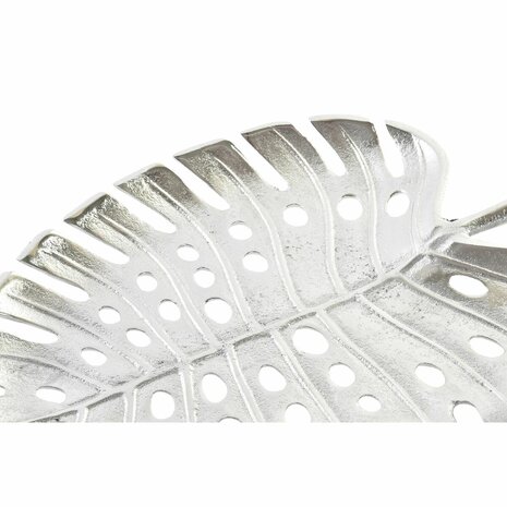 Tafeldecoratie Home ESPRIT Zilverkleurig Aluminium Modern Blad van een plant 38,5 x 28 x 3 cm 2
