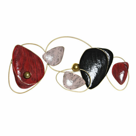 Wanddecoratie DKD Home Decor Rood Zwart Gouden Metaal (123 x 10 x 65 cm) 1