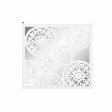 Wanddecoratie DKD Home Decor Spiegel Wit Hout MDF (90 x 1,5 x 90 cm) 1