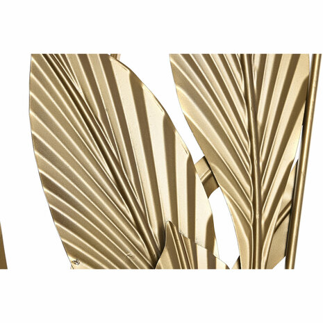 Wanddecoratie DKD Home Decor Gouden Tropisch Blad van een plant 80 x 2 x 80 cm 3
