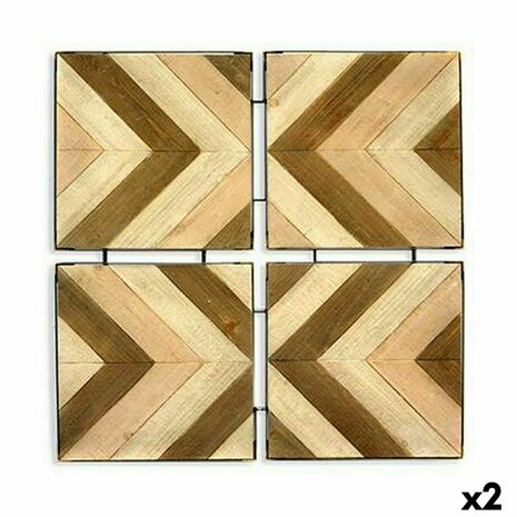 Wanddecoratie Bafana Bruin Beige 3 x 82,5 x 82,5 cm (2 Stuks) 1