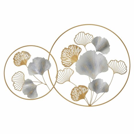 Wanddecoratie Gouden Zilverkleurig Ijzer Blommor 100 x 4 x 66 cm 1
