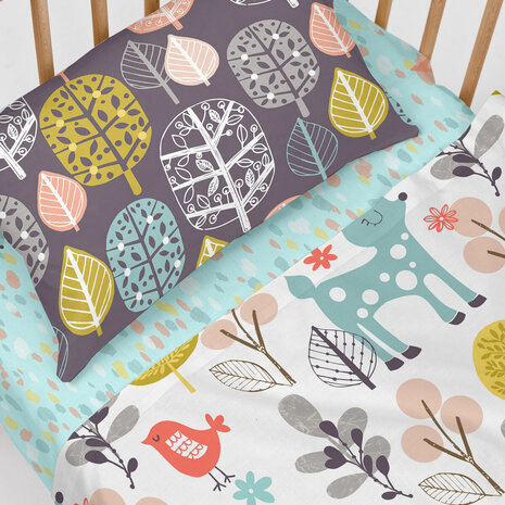 Onderlaken HappyFriday MOSHI MOSHI Blauw Multicolour 70 x 140 x 14 cm 2