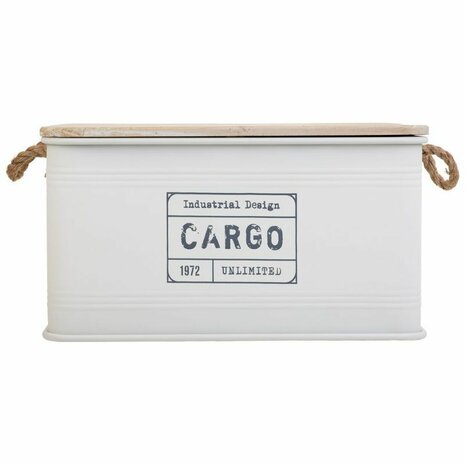 Koffer Alexandra House Living Cargo Wit Industriële hennep Metaal Sparrenhout 38 x 60 x 33 cm 2