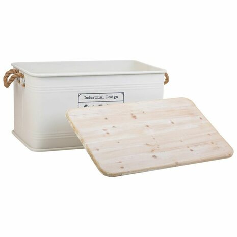 Koffer Alexandra House Living Cargo Wit Industriële hennep Metaal Sparrenhout 38 x 60 x 33 cm 5