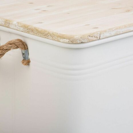 Koffer Alexandra House Living Cargo Wit Industriële hennep Metaal Sparrenhout 38 x 60 x 33 cm 7