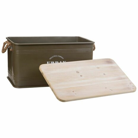 Koffer Alexandra House Living Urban Groen Industriële hennep Metaal Sparrenhout 38 x 60 x 33 cm 6