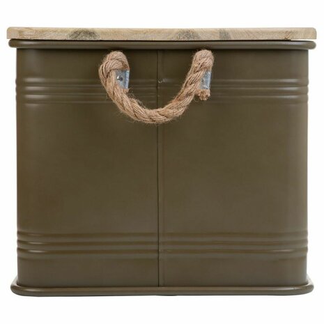Koffer Alexandra House Living Urban Groen Industriële hennep Metaal Sparrenhout 38 x 60 x 33 cm 7