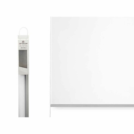 Rolgordijn 150 x 180 cm Wit Stof Plastic (6 Stuks) 3