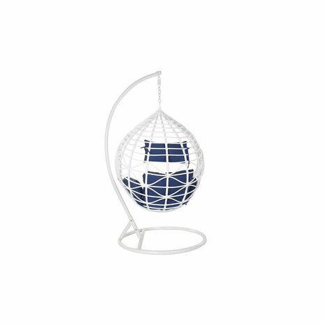 Hangende tuinstoel DKD Home Decor Marineblauw Wit Aluminium Synthetische rotan 90 x 70 x 110 cm (107 x 107 x 198 cm) 5