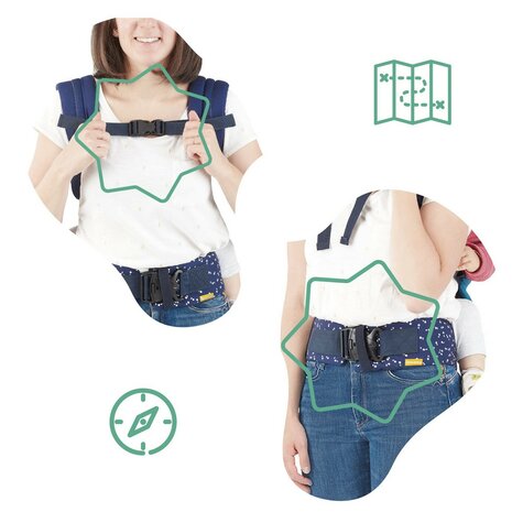Draagzak voor baby&apos;s Badabulle Easy & Go 15 kg Blauw ergonomisch 0-4 Jaar 4