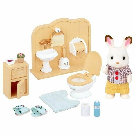 Actiefiguur Sylvanian Families Chocolate Rabbit and Toilet Set 1