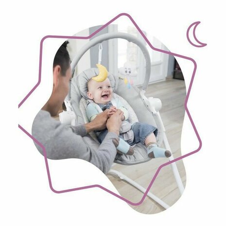 Baby wipstoel Badabulle Compact&apos;up High Grijs 2