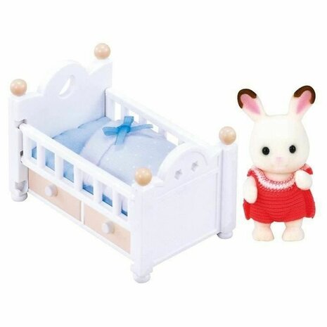 Actiefiguur Sylvanian Families Baby Rabbit Chocolate Bed 2