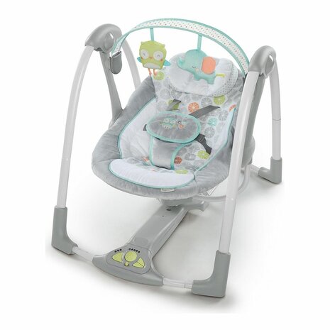 Schommelstoel Ingenuity Compact Swing - Hugs & Hoots Wit Grijs 1