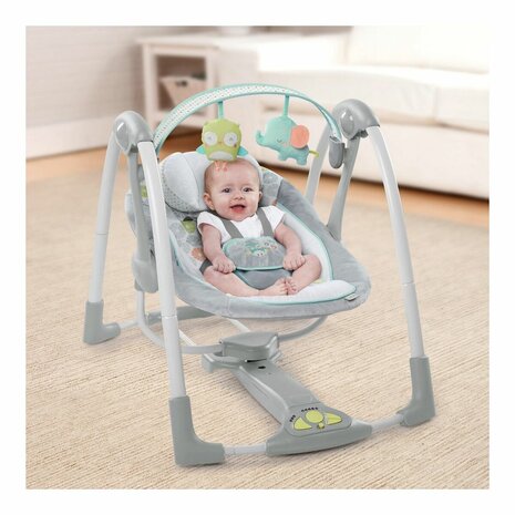 Schommelstoel Ingenuity Compact Swing - Hugs & Hoots Wit Grijs 2