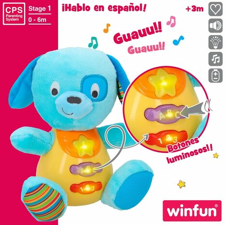 Knuffel met Geluid Winfun Hond 15,5 x 16,5 x 11,5 cm (6 Stuks) 3