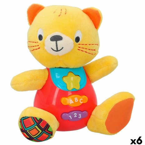Knuffel met Geluid Winfun Kat 16 x 17,5 x 10,5 cm (6 Stuks) 1