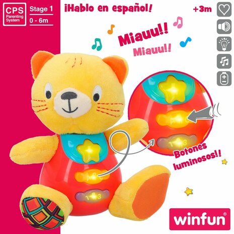 Knuffel met Geluid Winfun Kat 16 x 17,5 x 10,5 cm (6 Stuks) 3
