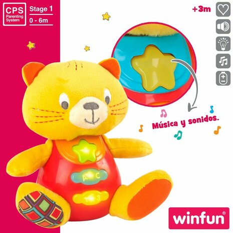 Knuffel met Geluid Winfun Kat 16 x 17,5 x 10,5 cm (6 Stuks) 4