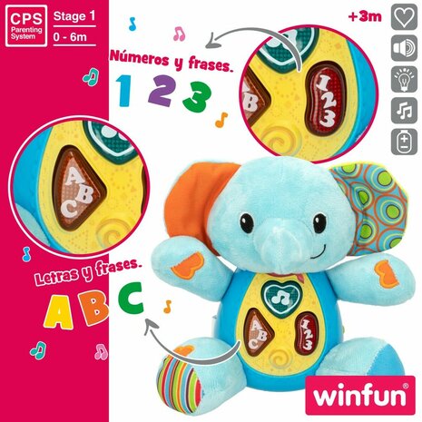 Knuffel met Geluid Winfun Olifant 17 x 17,5 x 10 cm (6 Stuks) 5