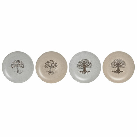 Dinerbord Home ESPRIT Wit Beige Keramiek Traditioneel 20 x 20 x 2,5 cm 1