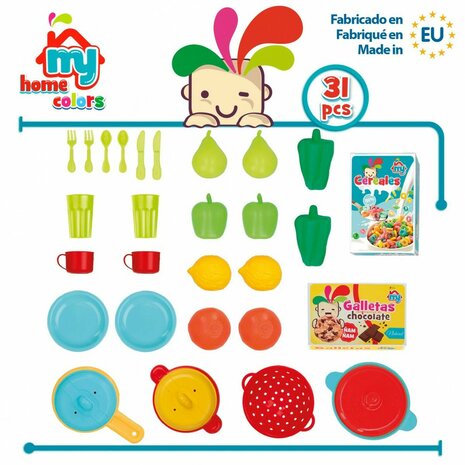 Speelgoedeten Colorbaby Huishouden en kookgerei 31 Onderdelen (6 Stuks) 6