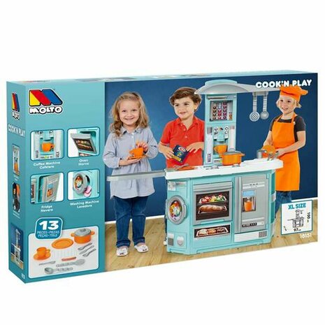 Speelgoedkeuken Cook Moltó 18151 100 x 97 x 31 cm Blauw Inklapbaar (100 x 97 x 31 cm) 3