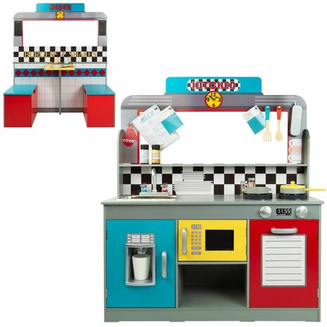 Speelgoedkeuken Play & Learn Retro 90 x 104 x 58 cm 1