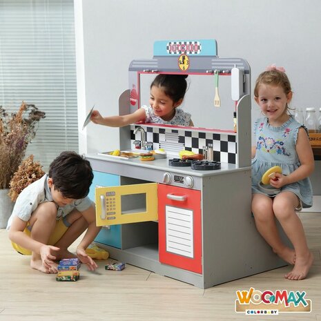 Speelgoedkeuken Play & Learn Retro 90 x 104 x 58 cm 2