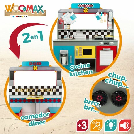Speelgoedkeuken Play & Learn Retro 90 x 104 x 58 cm 3