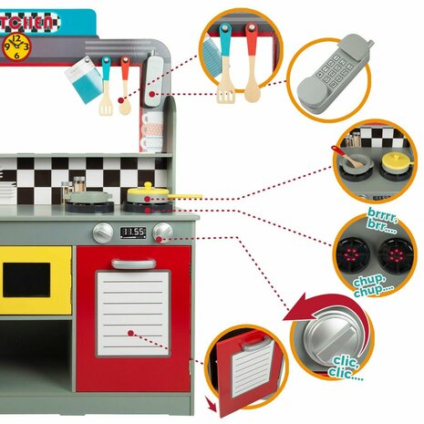 Speelgoedkeuken Play & Learn Retro 90 x 104 x 58 cm 5