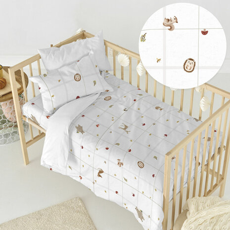 Dekbedovertrek set HappyFriday Mini Woods animals Multicolour Wieg voor baby&apos;s 2 Onderdelen 2