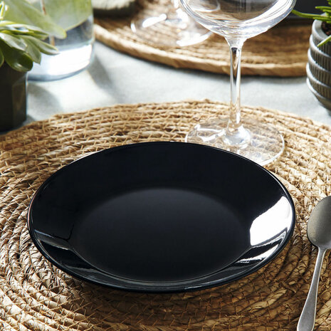 Dessertbord Luminarc Zelie Negro Zwart Glas Ø 18 cm (12 Stuks) 4
