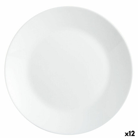 Dinerbord Luminarc Zelie Wit Glas Ø 25 cm (12 Stuks) 1