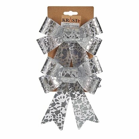 Lasso Kerstversiering Afgedrukt Zilverkleurig PVC 15 x 4 x 16 cm (12 Stuks) 3