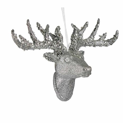 Kerstversiering Kerstrendier Hanger Zilverkleurig 32 cm (4 Stuks) 2