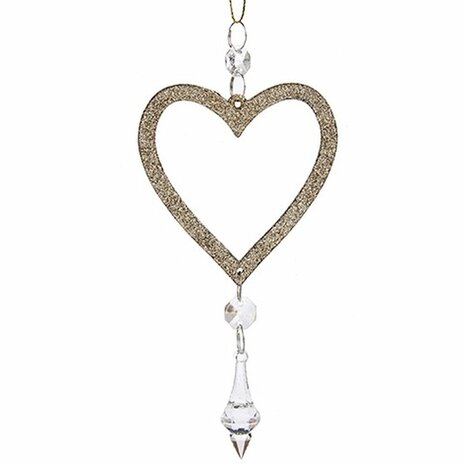 Kerstversiering Hart champagne Plastic Purpurine 9 x 16 x 2 cm (24 Stuks) 2